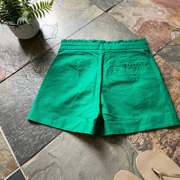 JCrew Green High Rise Ruffle Short , Size 0 - Picture 2 of 2